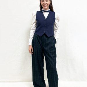 Tartán Chaleco Navy-1