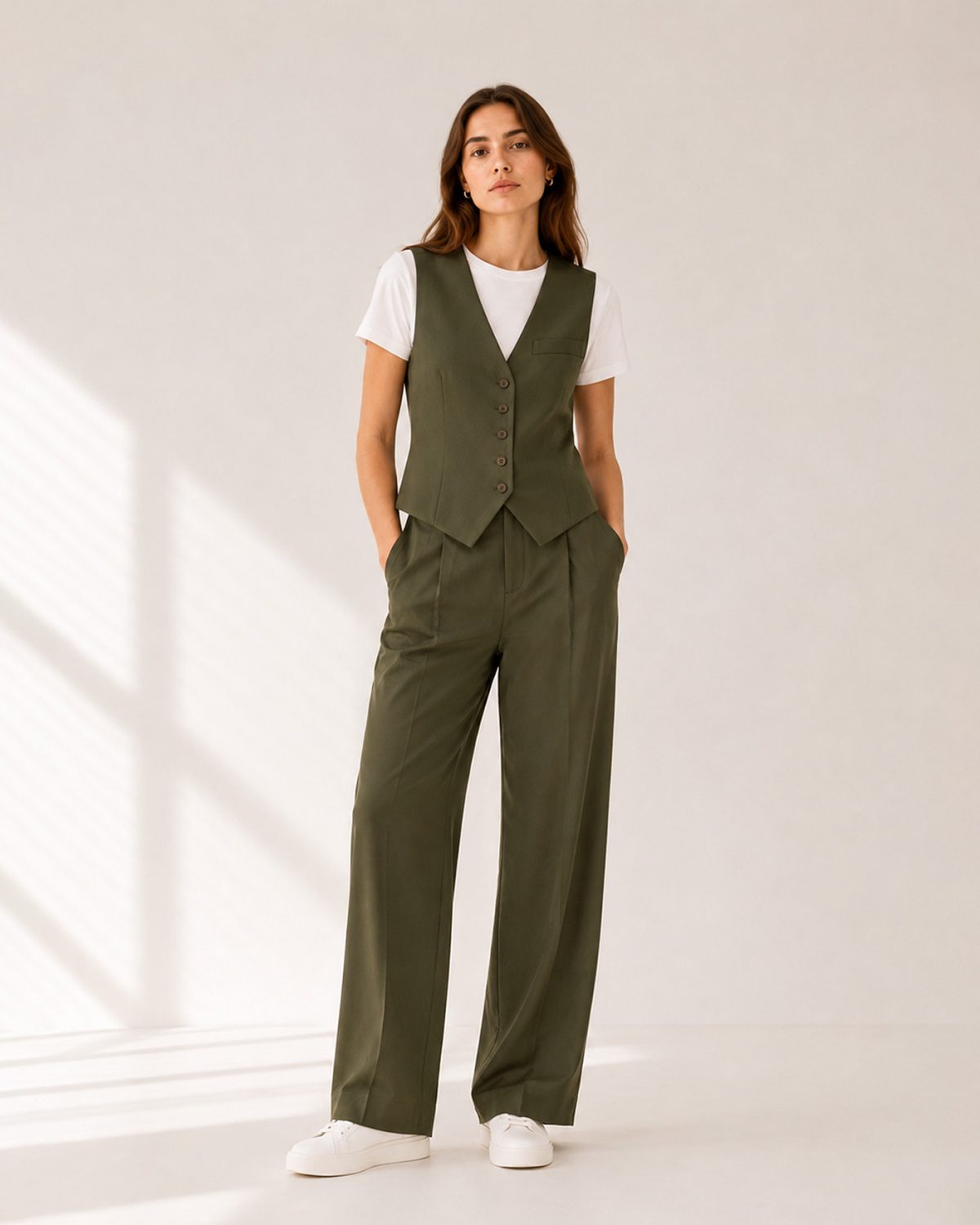 Pantalón ancho verde