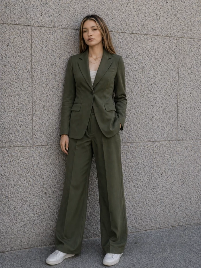 traje verde uniforme de hotel