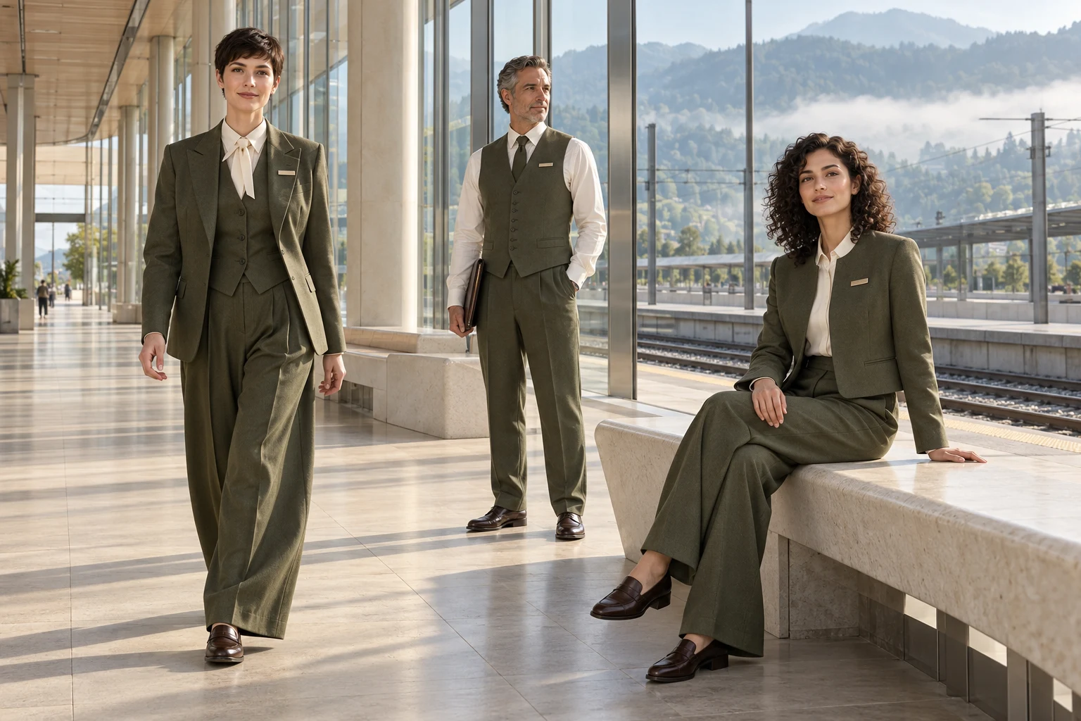 Propuesta MISIA de uniformes ferroviarios en oliva